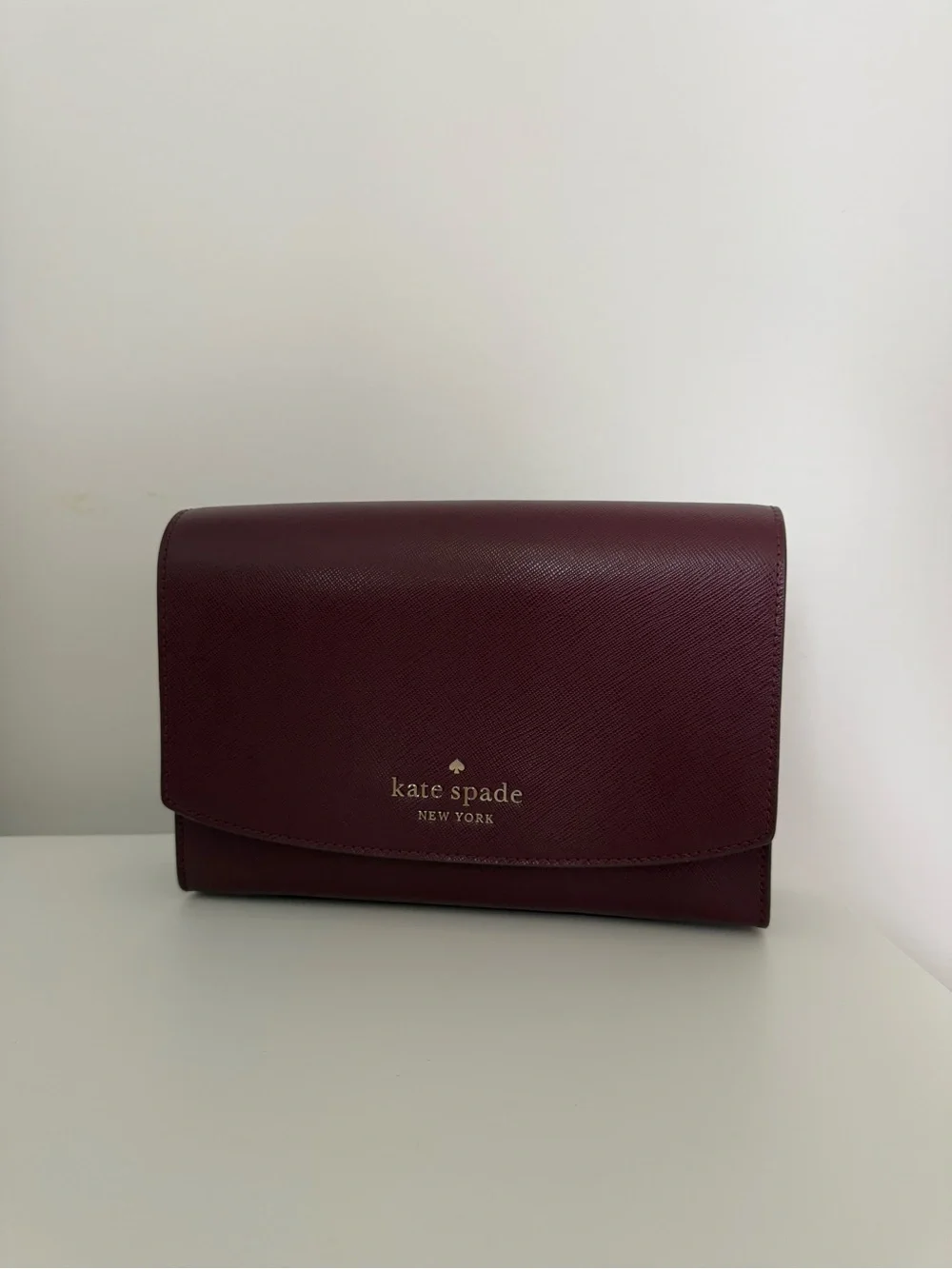 kate spade Burgundy Crossbody/shoulder bag with Gold Chain and Leather Strap